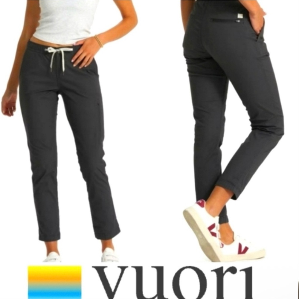 Vuori Women's Dark Charcoal Track Pants with Drawstring